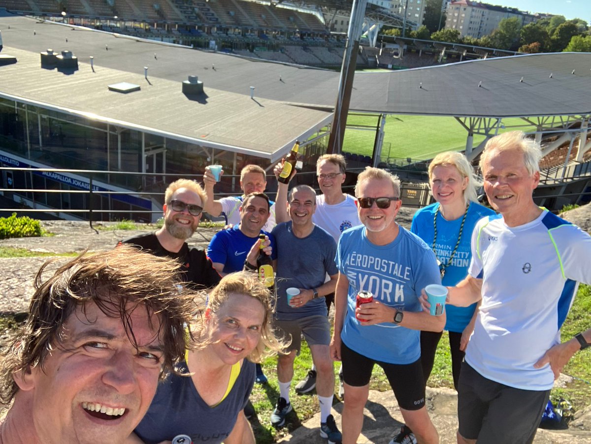 Helsinki #RunningAmbassadors <a href="/FVazPatto/">Francisco Vaz Patto</a>  <a href="/Demetris_Samuel/">Demetris Samuel</a>  <a href="/OlliKantanen/">Olli Kantanen</a> @SofieFromE <a href="/OutiHolopainen/">Outi Holopainen</a> <a href="/TJAnttila/">TJ Anttila</a> and Yrjö Kopra wera all the winners <a href="/Urheilumuseo/">TAHTO</a> at <a href="/sauerka/">Kai Sauer</a> and <a href="/NorwayAmbFI/">Wegger Chr. Strømmen</a> farewell run #running #noexcuses 🇫🇮🇳🇴🇨🇾🇵🇹