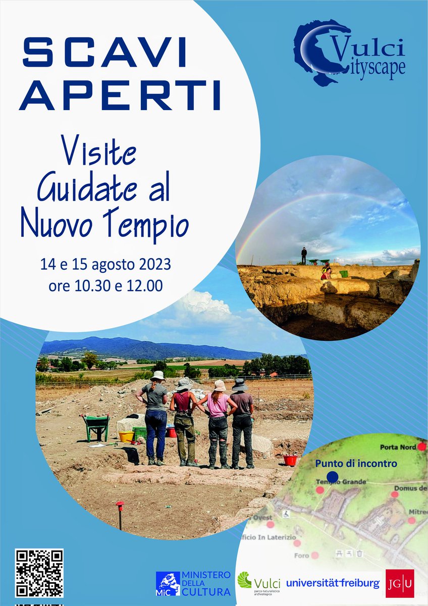 VulciCityscape's tweet image. 🤠⛏️🏺Grande successo oggi per gli #scavi aperti al Nuovo #Tempio nel Parco di #Vulci! Grazie per la visita, per l'interesse e la cortesia! È stato un piacere!

Vi aspettiamo anche domani a  #ferragosto2023 alle 10.30 e alle 12.00 all'ingresso dello scavo!

(foto Massimo Legni)
