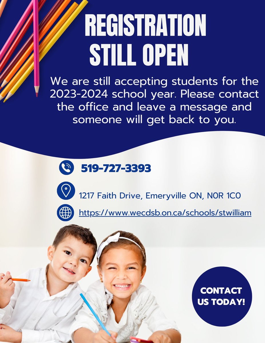We are still accepting students for the 2023-2024 school year! Please call the office and leave a message and someone will return your call.