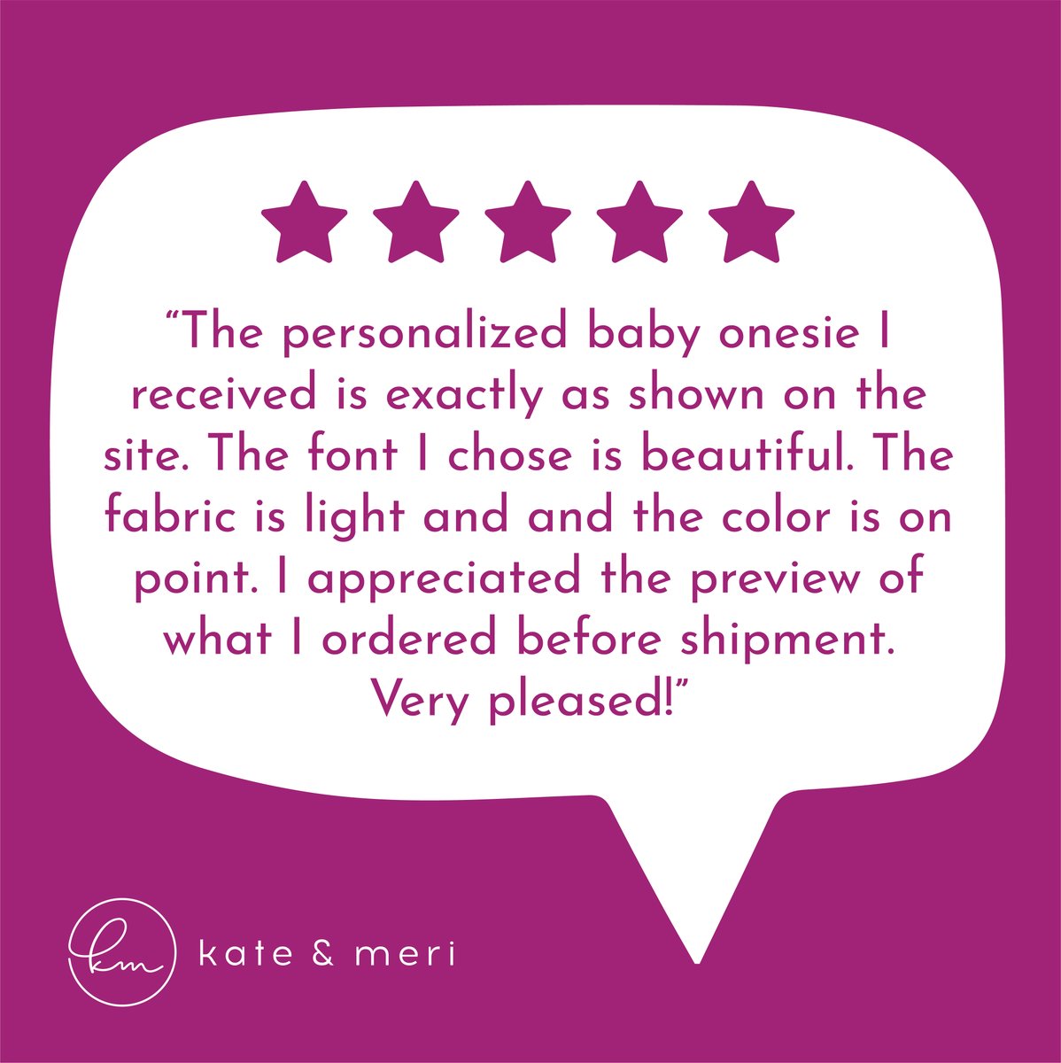 'The personalized baby onesie I received is exactly as shown on the site. The font I chose is beautiful. The fabric is light and and the color is on point. I appreciated the preview of what I ordered before shipment. Very pleased!' - C

#customonesie #custombeanie #custombib