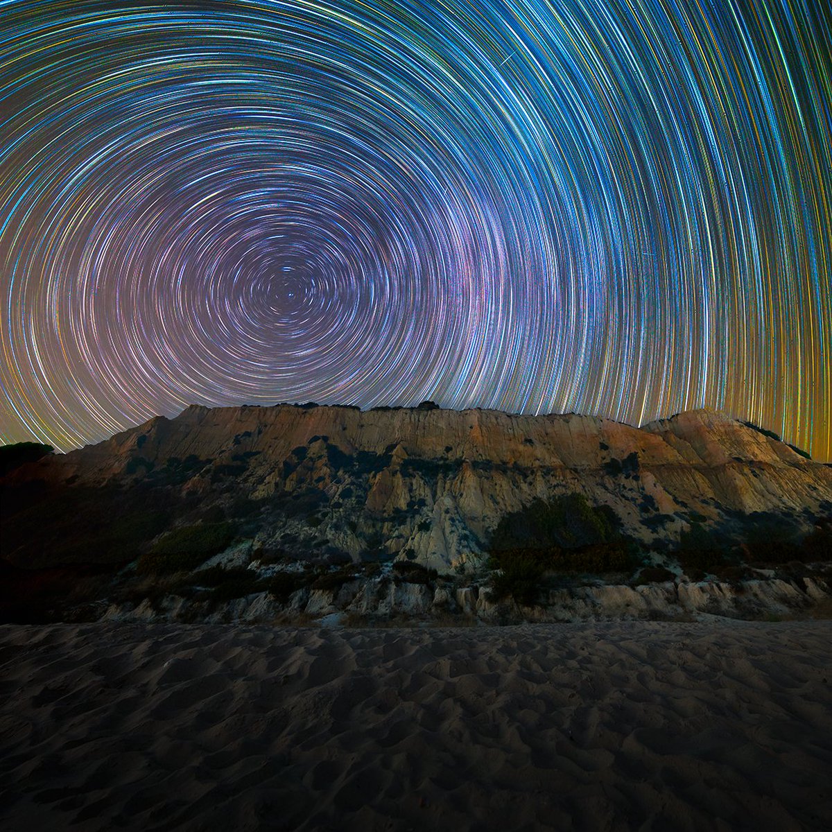 Circumpolar y algunas perseidas en la playa de Mazagón