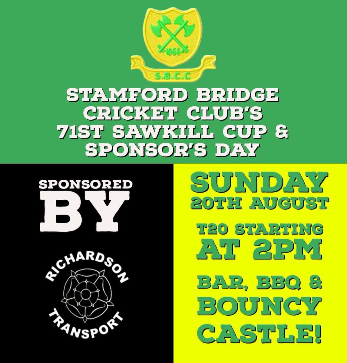Family fun day this Sunday, 20th August, including the annual Sawkill cup game. 
Bouncy castle, BBQ.  From 2pm 
Please come along with all the family for a fun afternoon.