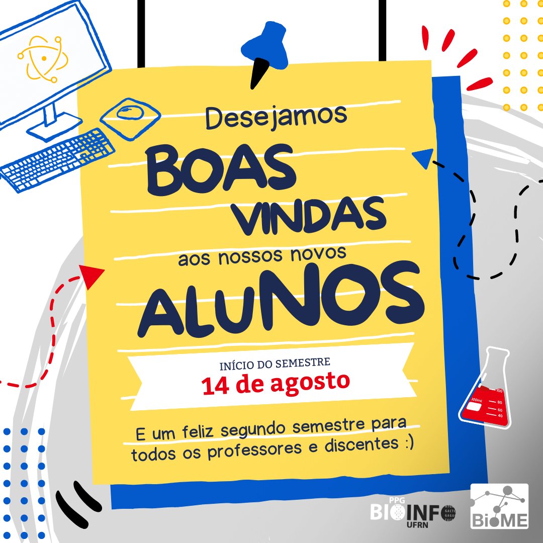 Com a chegada do semestre de 2023.2, damos as boas vindas aos recém-chegados, aos veteranos e aos nossos professores.

Estamos felizes em recebê-los! Sabemos que a jornada não será fácil, mas "todo trabalho árduo traz proveito". 
Desejamos SUCESSO no novo ciclo😉
