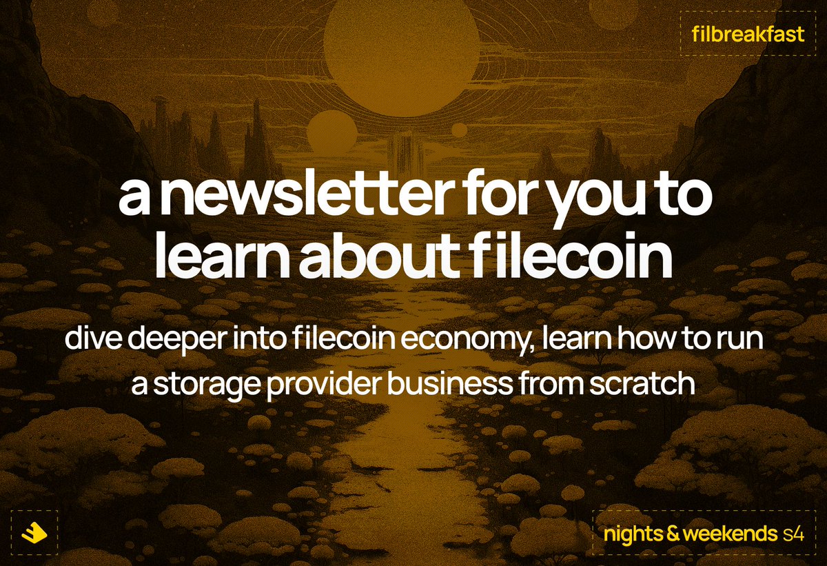 Working on <a href="/CollectifDAO/">CollectifDAO</a> I learnt that <a href="/Filecoin/">Filecoin</a> can be very hard for newcomers!

So I'm starting a newsletter in which we'll check how to run a Storage Provider from scratch and learn more about Filecoin.

DM or comment to get a pilot this week

<a href="/_buildspace/">buildspace</a> <a href="/_nightsweekends/">nights & weekends</a>