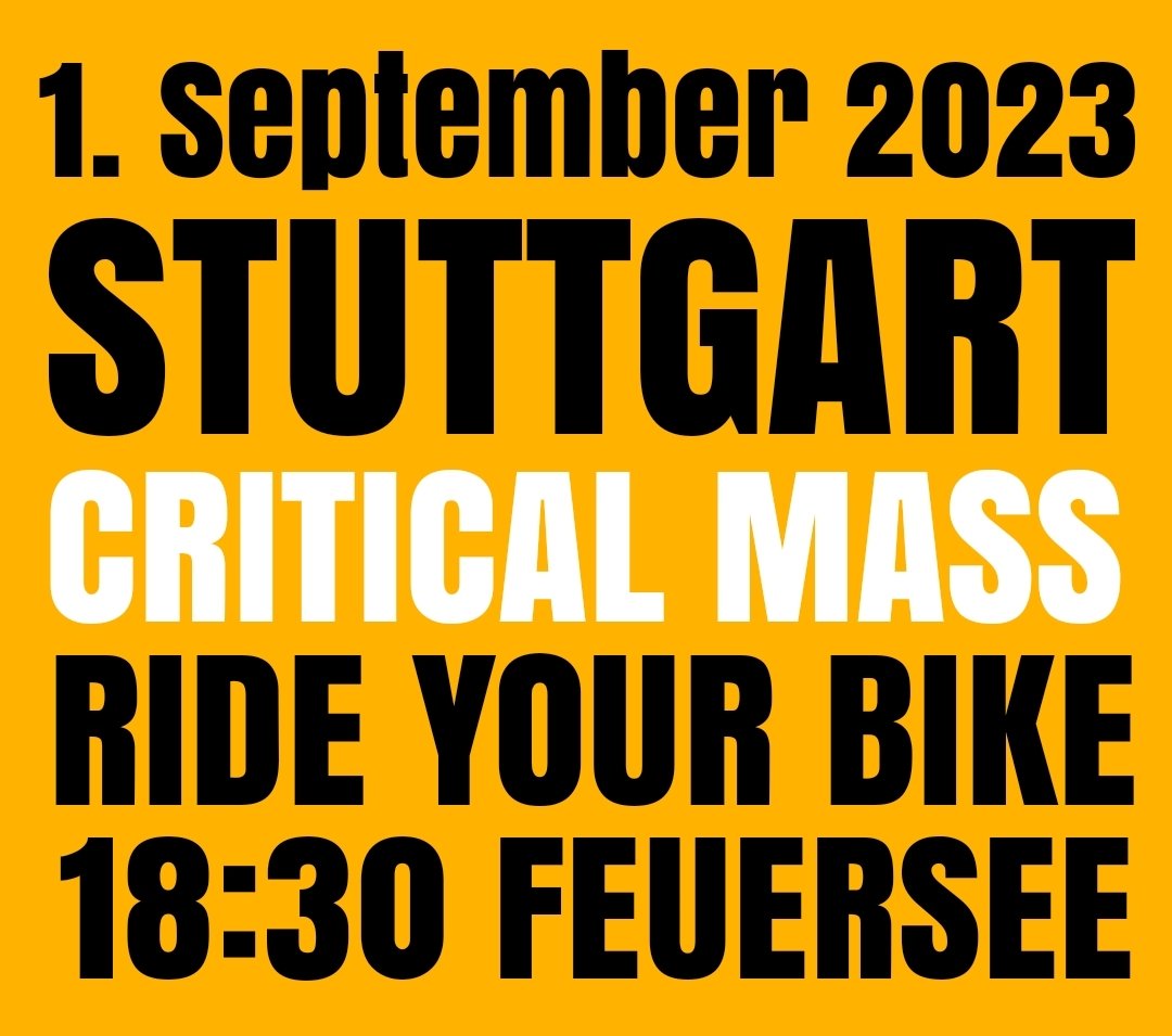 #criticalmassstuttgart 1. September 18:30h #Feuersee #Stuttgart #rideyourbike #getonyourbike #criticalmass #bikeparty