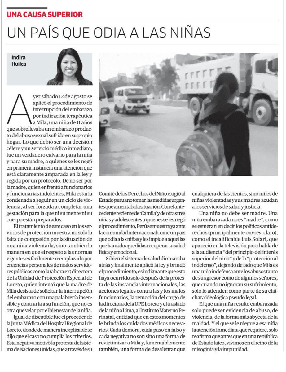 IndiraHuilca's tweet photo. El que una niña resulte embarazada solo puede ser evidencia de abuso y de la forma más abyecta de la maldad. Que se le niegue a esa niña la atención que requiere, solo reafirma que antes que en una república de Estado laico, vivimos en el reino de la misoginia y la impunidad. https://t.co/HLGGIjhttC