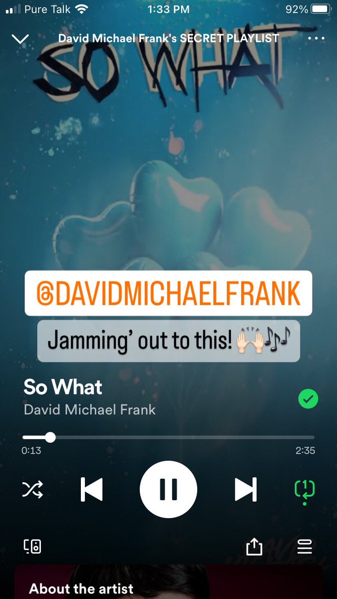 AprilCheyenne5's tweet photo. Guys, you have to listen to #SoWhat by @dmfdmfmusic! It’s amazing! #singersongwriter #lovethissong #newfavorite #jammingout #SoWhat #newmusic #DMF #musician https://t.co/ruzUtVLQT7