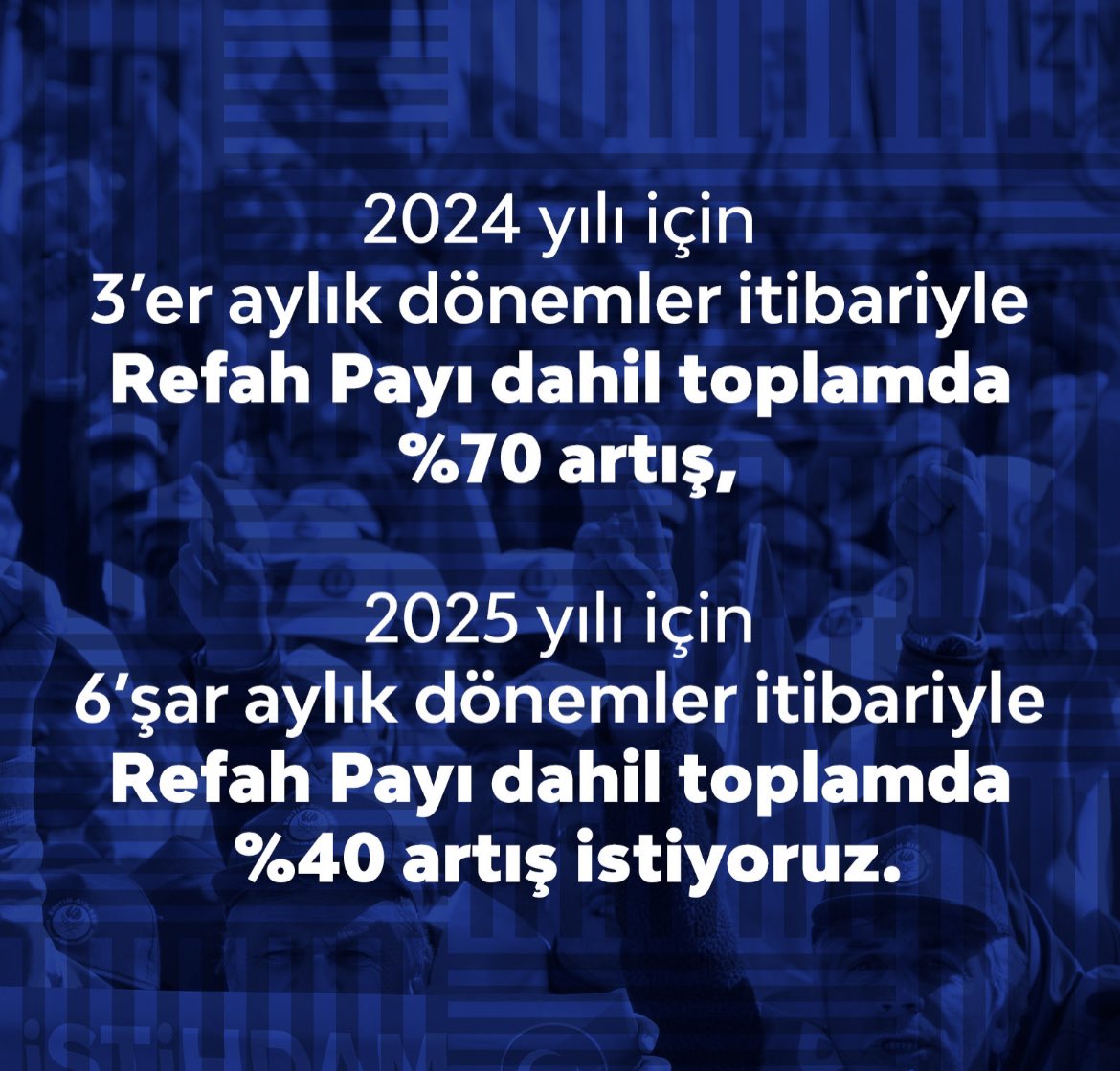 Emeğin Hakkı ve Hukuku Korunmalı, Kamu İşvereni Masaya Gerçekçi Teklifle Gelmeli

Kamu İşvereni emek ve insanı merkeze alan tekliflerimizi esas almalı, enflasyon rakamlarını ve piyasa gerçeklerini dikkate alarak tekliflerini revize etmelidir. 

#MemurGerçekçiTeklifİstiyor