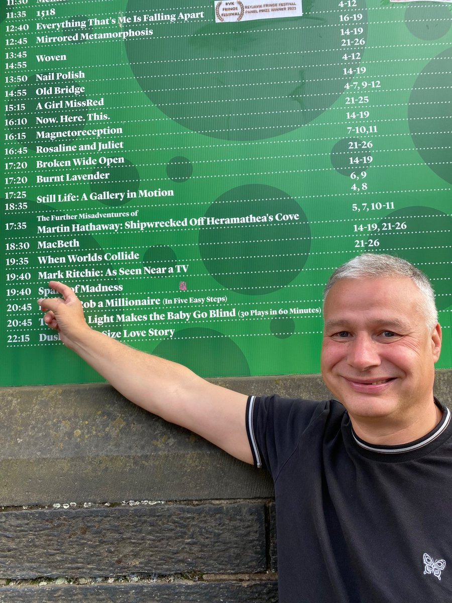 Mark Ritchie (@markritchieuk) on Twitter photo Let’s go!!!
It’s night 1 of my run at the Edinburgh Fringe. I’m really excited and just a little nervous… 😬🙏🏼
Still a few tickets left, I’m at Greenside @ Infirmary Street, 7.40pm! Let’s go!!!
It’s night 1 of my run at the Edinburgh Fringe. I’m really excited and just a little nervous… 😬🙏🏼
Still a few tickets left, I’m at Greenside @ Infirmary Street, 7.40pm!