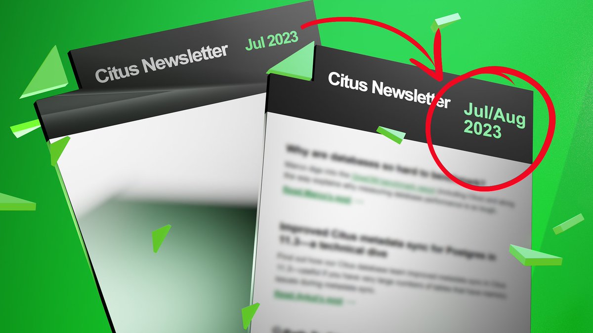 Don’t miss the Jul/Aug edition of the Citus 📰newsletter! Our special 🏝️it’s-summer-in-the-northern-hemisphere edition will include lots of 🦄🐘 #citus and 🐘 #postgresql goodness. Don't miss it! Sign-up here: citusdata.com/join-newsletter