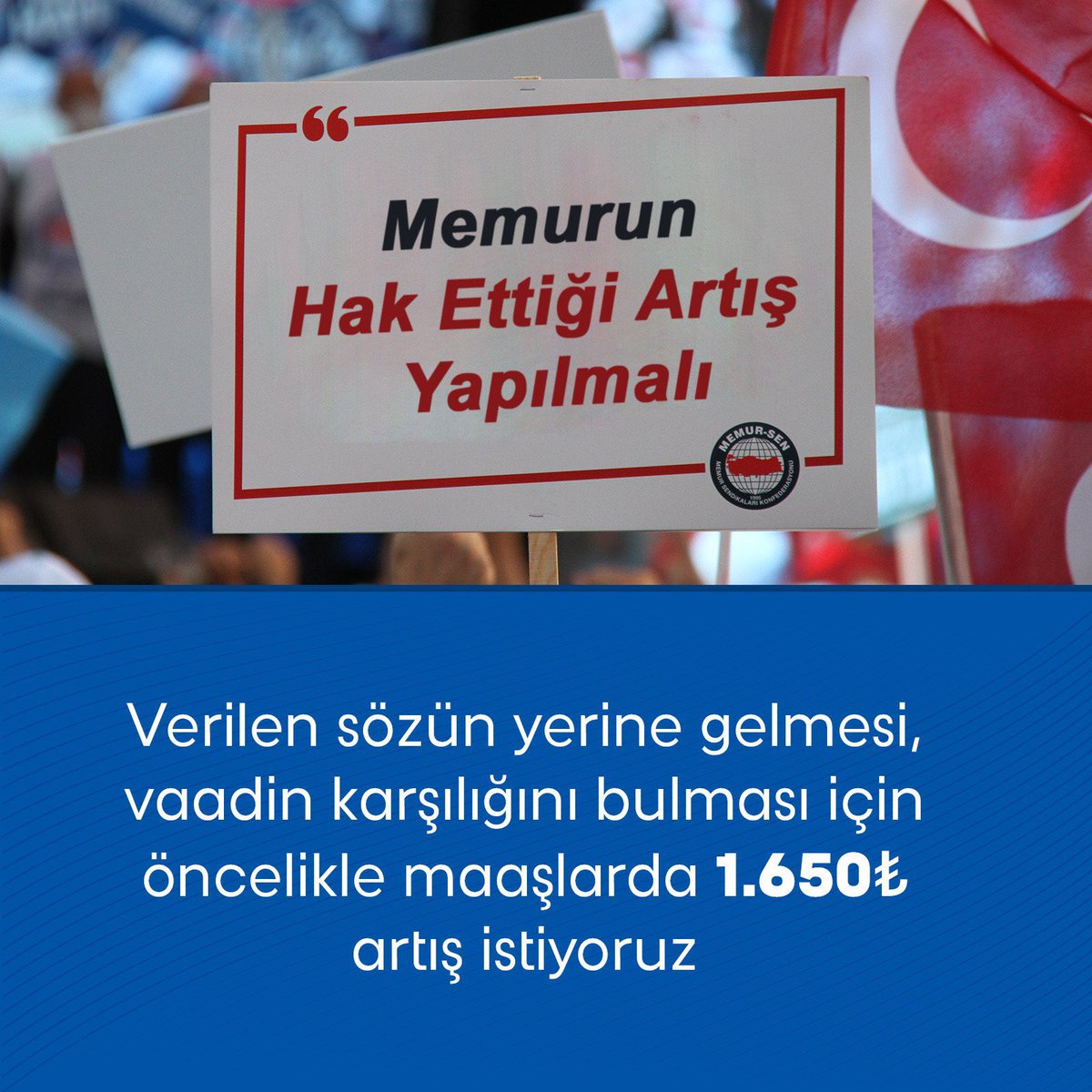 KaanCetinbas's tweet photo. Kamu İşvereninin Teklifini Kabul Etmiyor, Gerçekçi Bir Teklif Bekliyoruz..

Kamu görevlileri olarak Cumhurbaşkanımız Sn. @RTErdogan'ın 22.000 ₺ vaadinin karşılığını bulması için önce eksik uygulanan 1.650 ₺'nin tazmin edilmesini istiyoruz..

#MemurGerçekçiTeklifİstiyor https://t.co/T97QelxgpK