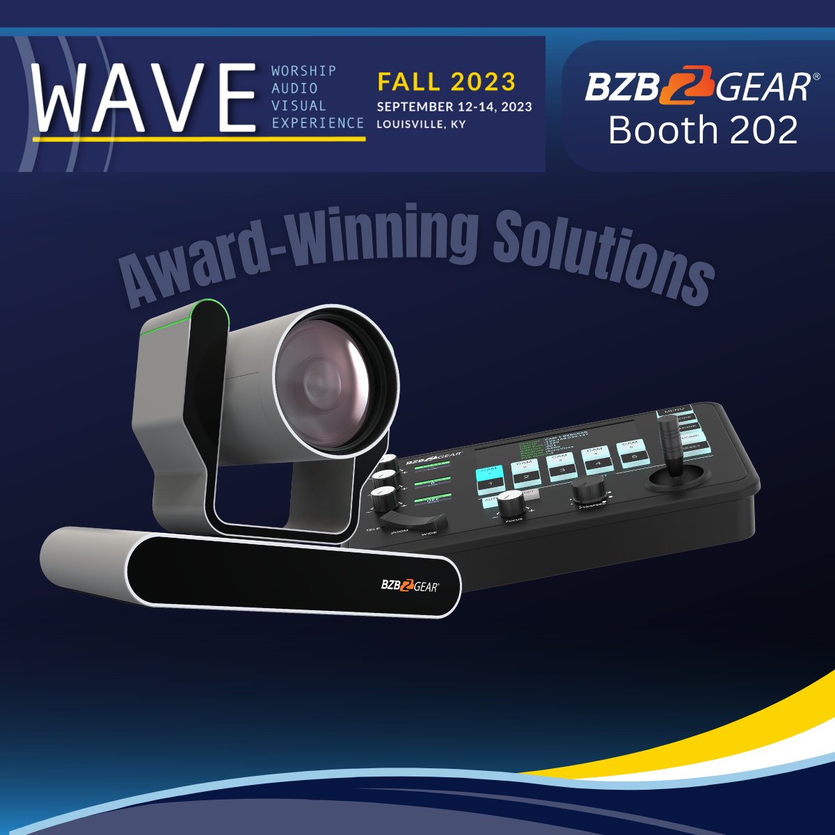 BZBGear's tweet photo. Get ready for the @wave_av, just around the corner! We're excited to showcase our award-winning and newly released solutions designed for houses of worship. Stay tuned!
.
.
.
#wave2023 #churchtech #worship #proav #broadcasting #videography #livestreaming #avtweeps #audiovisual #churchproduction