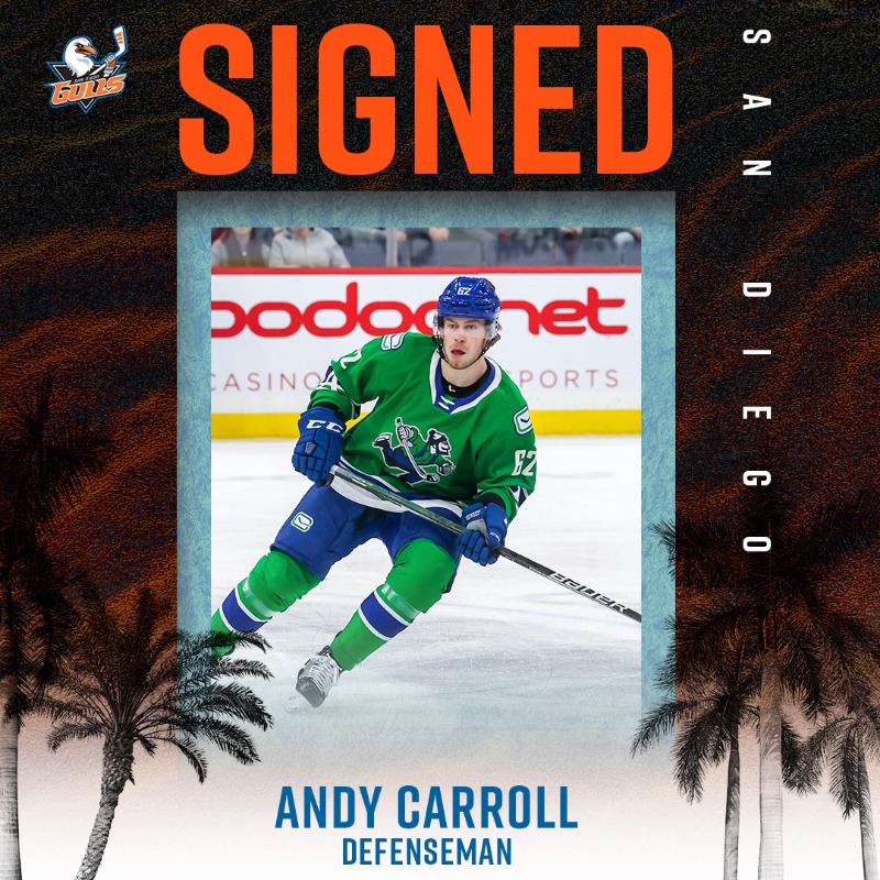 SDGullsAHL's tweet photo. Starting the week off with a couple of signings!

We've signed defenseman Andy Carroll and forward Kyle Crnkovic to one-year standard player contracts.