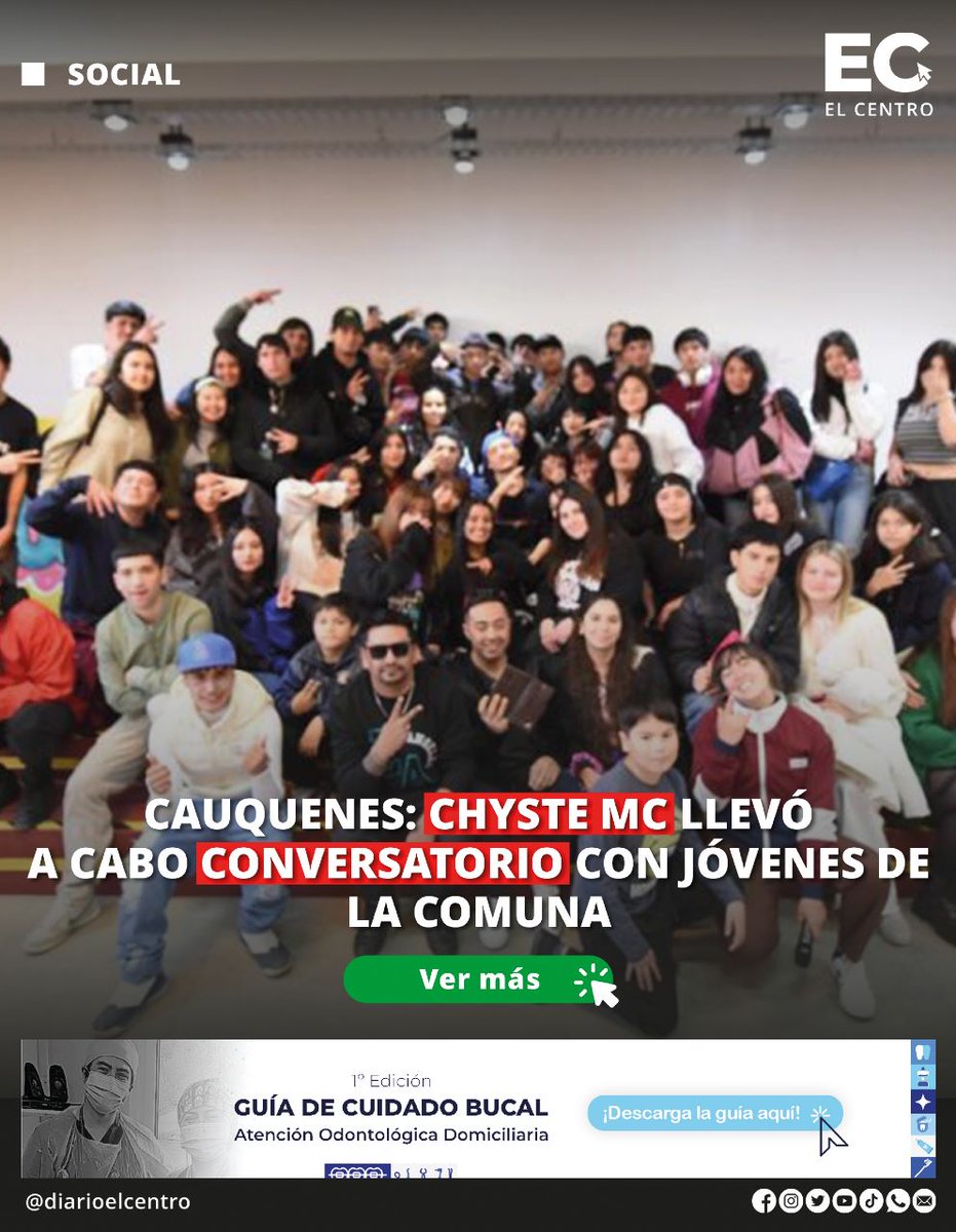 🟢Jóvenes de #Cauquenes y fans del hip hop disfrutaron junto al rapero nacional @chystemc_psycho de una charla motivacional. 🎶¿Qué te parece? ¿Te gusta su música? déjanos tus comentarios. Lee la nota completa en el link 🔗👇 diarioelcentro.cl/2023/08/14/cau…