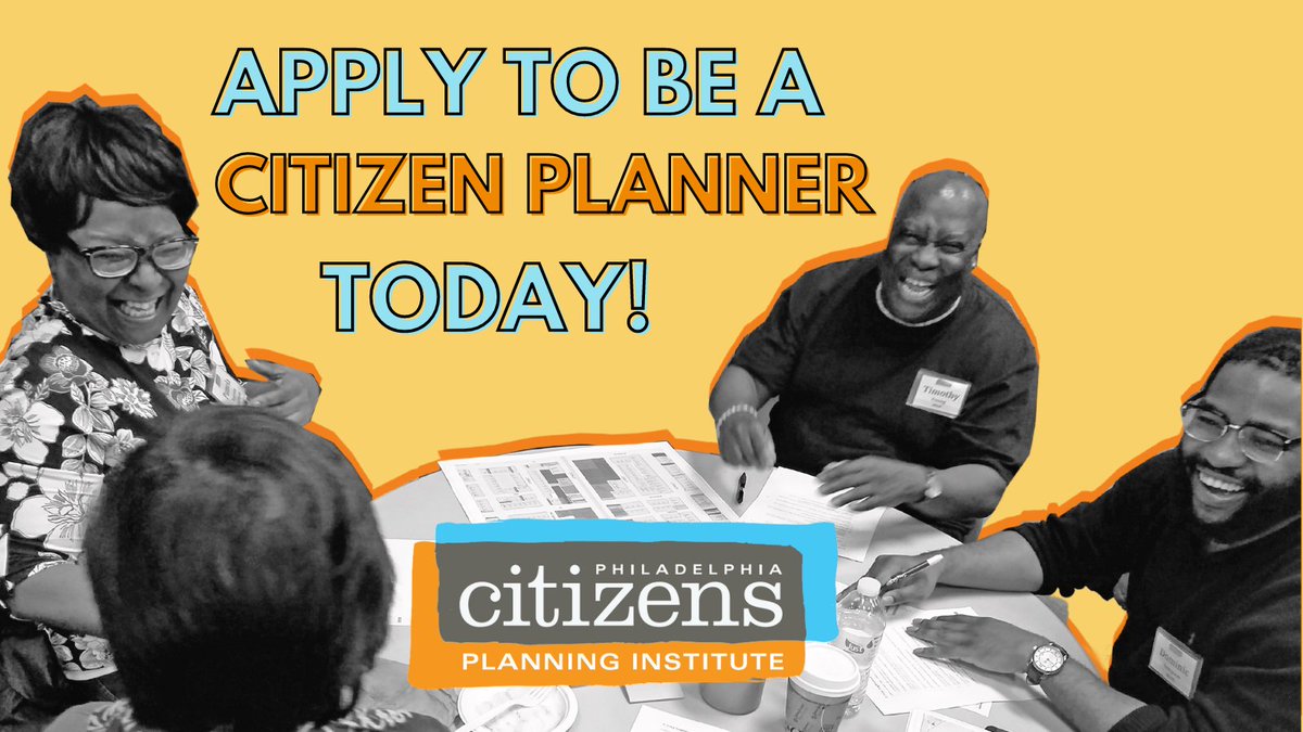 PhiladelphiaGov's tweet photo. If you love where you live, then the Citizens Planning Institute is for you! 

Apply to become a #CitizenPlanner today! 

The deadline to apply is September 10.  https://t.co/UPfyElfe1P https://t.co/cUmrn2N5Kj