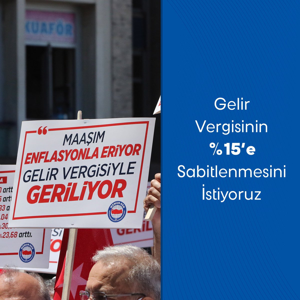 ebsaydin1's tweet photo. Güçlü Devlet İçin Güçlü Memur

Gelir dağılımında adaletsizliğin artması karşısında bir an önce önlem alınmalıdır. Kamu görevlilerinin alın terinin karşılığı verilmelidir.

Gelir dağılımında adalet,
Vergide adalet,
Ücret skalasında adalet istiyoruz.
#memurgerçekçiteklifistiyor https://t.co/xZVoN6G27Y
