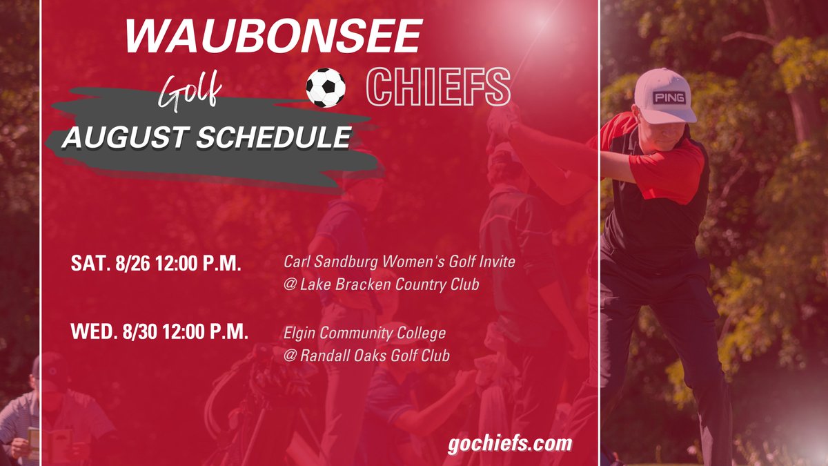 WaubonseeChiefs's tweet photo. Regular season matches are kicking off this month! ⚽️🏐⛳️ For each fall sport's comprehensive 2023-2024 schedule, visit: https://t.co/NA9iFkD22f https://t.co/BO2A5vwYdB