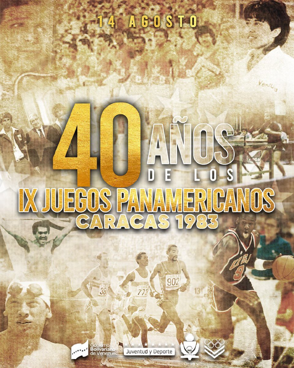 ¡Venezuela celebra con orgullo los 40 años de los Juegos Deportivos Panamericanos 1983! 🏅🇻🇪

 Un evento histórico que demostró el talento y la pasión de nuestros atletas. 

¡Sigamos trabajando juntos por un futuro lleno de triunfos deportivos! 
#ElTipoEsMaduro