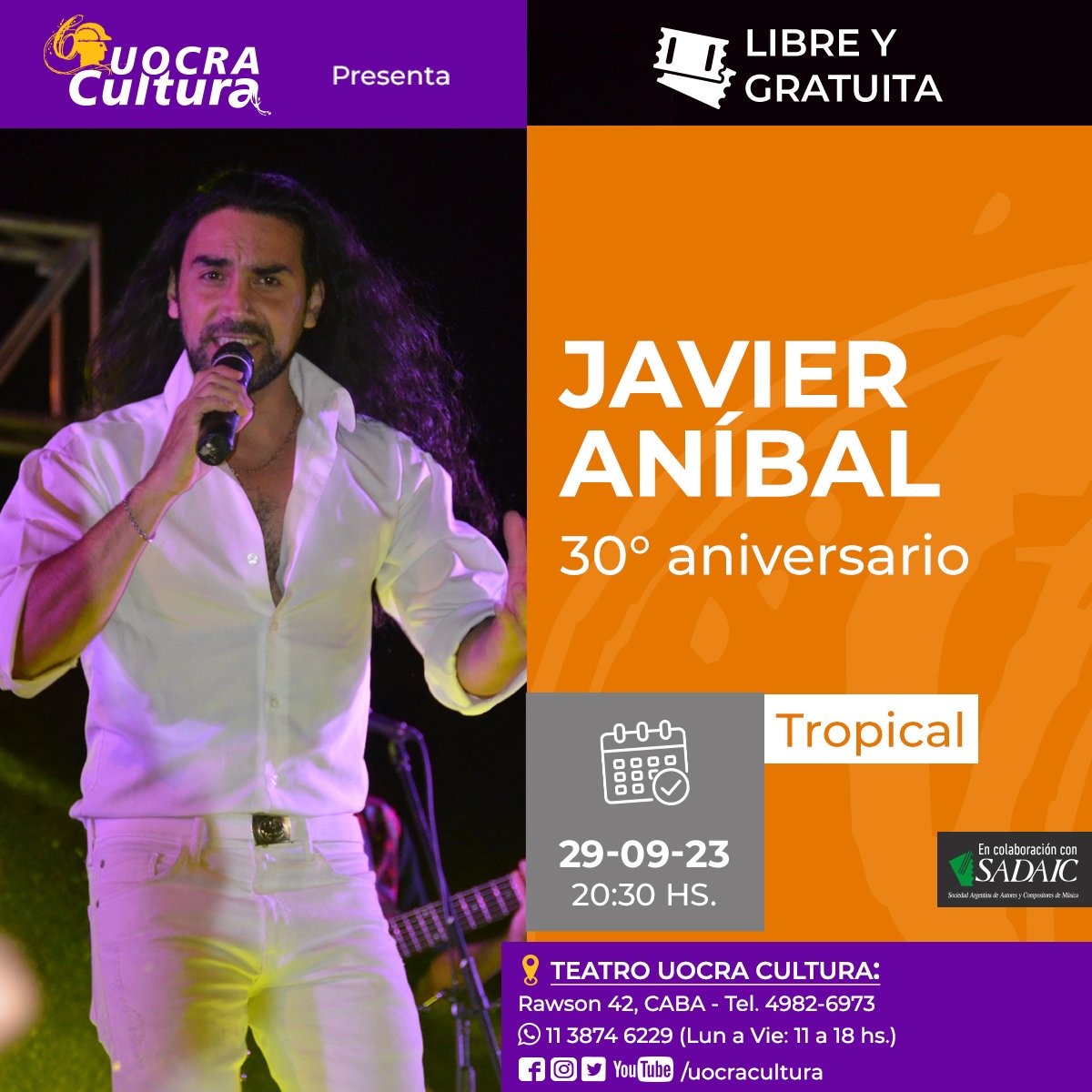 JavierAnibal's tweet photo. 29-9-23 festejamos los 30 años en el Teatro https://t.co/uydLDMpvju