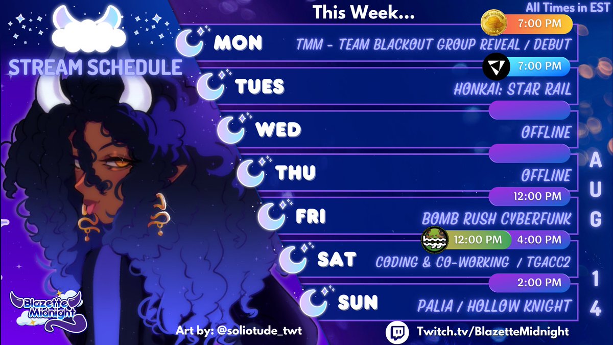 ✨SCHEDULE & ANNOUNCEMENT✨ Last stream weekend for August as I'll be busy next weekend. Also if you haven't peeped the news over on @TheMelaninMafia I highly encourage doing so. Lastly, be sure to get your Channel Points in for the Community Challenge this weekend! ♥️🐉