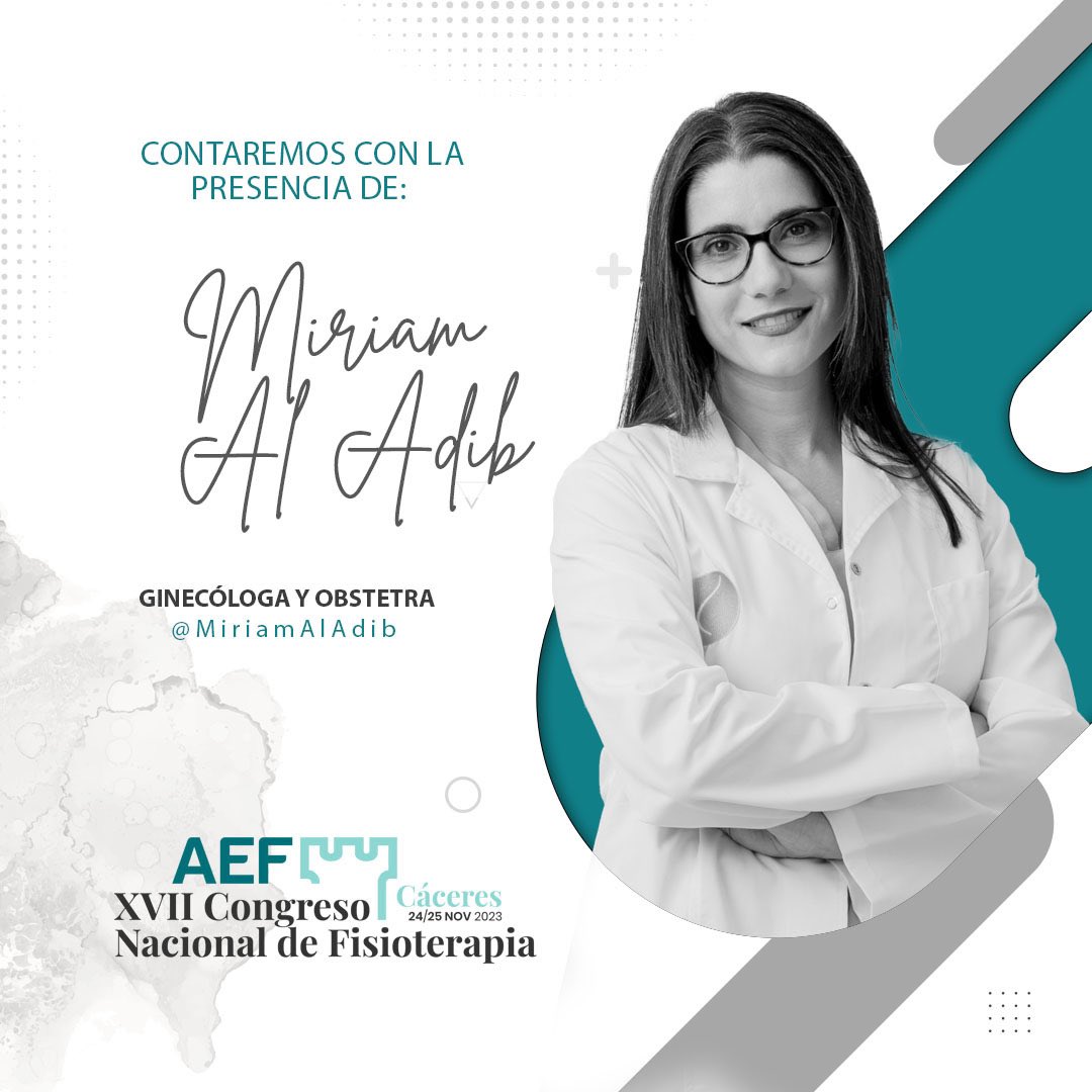 aef_estudiantes's tweet photo. @MiriamAlAdib es Ginecóloga y Obstetra. Actualmente es titular, dirige y ejerce como profesional en sus Clínicas Privadas de Ginecología en Badajoz, Madrid, Marbella y Sevilla con un enfoque biopsicosocial y humanista. #congresoaef2023 #AEF #ponenecias #ponentes https://t.co/16zjkCRVEE