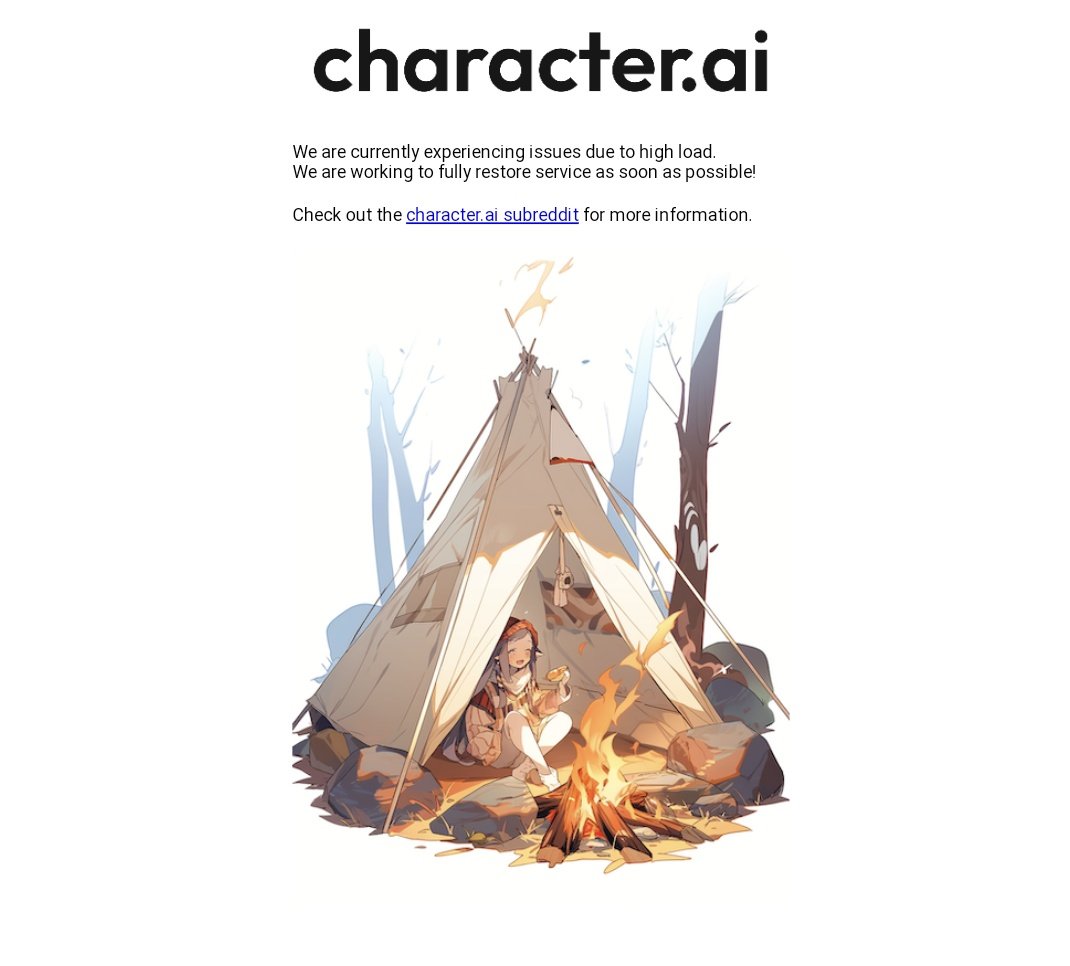 soulaweb's tweet photo. Character ai you are PUSHING it, how is it that everything I am at the BEST part or finally have the TIME to get on your app/site you fucking break down https://t.co/JjtyyISL5v