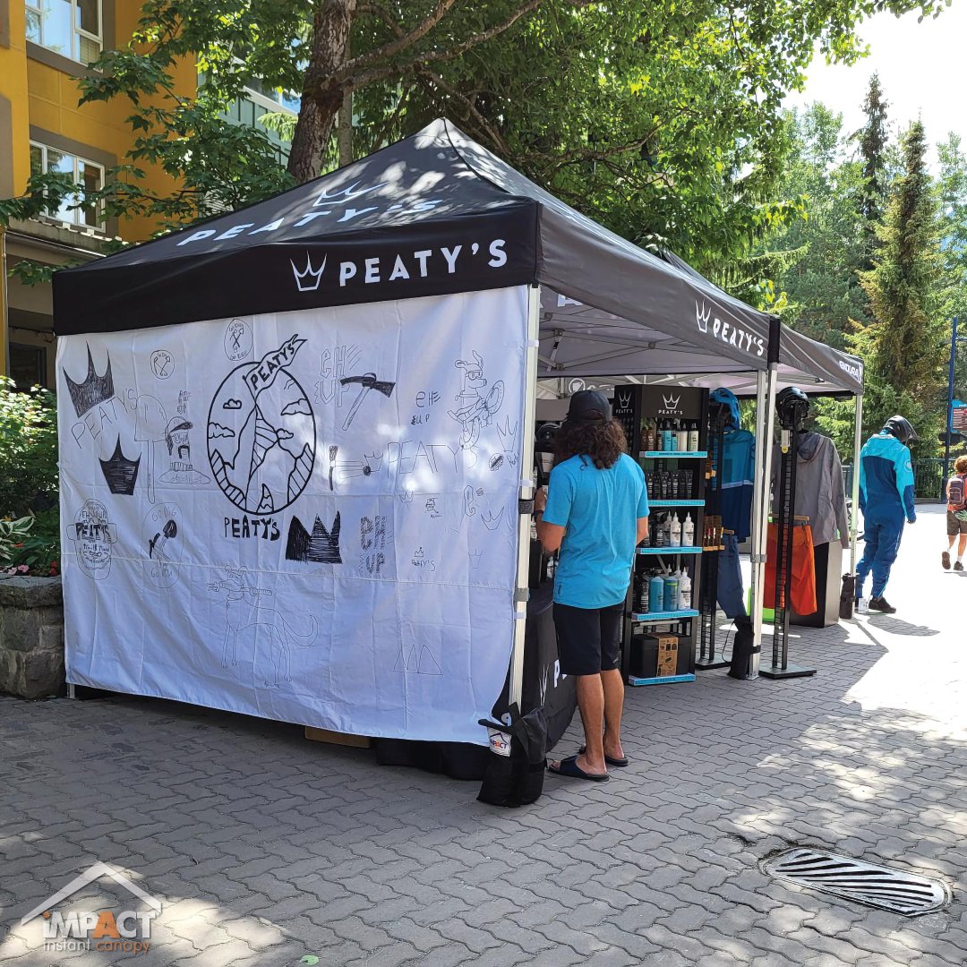 Let's beat the heat and stay cool at your next event with our top-notch custom-printed 10x10 canopy and sidewalls. Easy setup and ready to go in no time! #staycool #sunprotection #sunandfun #canopybooth #shadeonpoint'