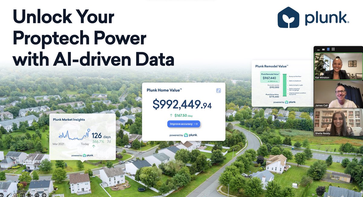 So grateful for the inspiring talk I just had with Sheila Reddy, Founder of Mosaik and James Call, Founder of RealtyCandy, to learn more about their entrepreneurial journeys and their Plunk stories.
You can tune in here until 8/17: plunk.ewebinar.com/webinar/plunk-…
#proptech #founderstory