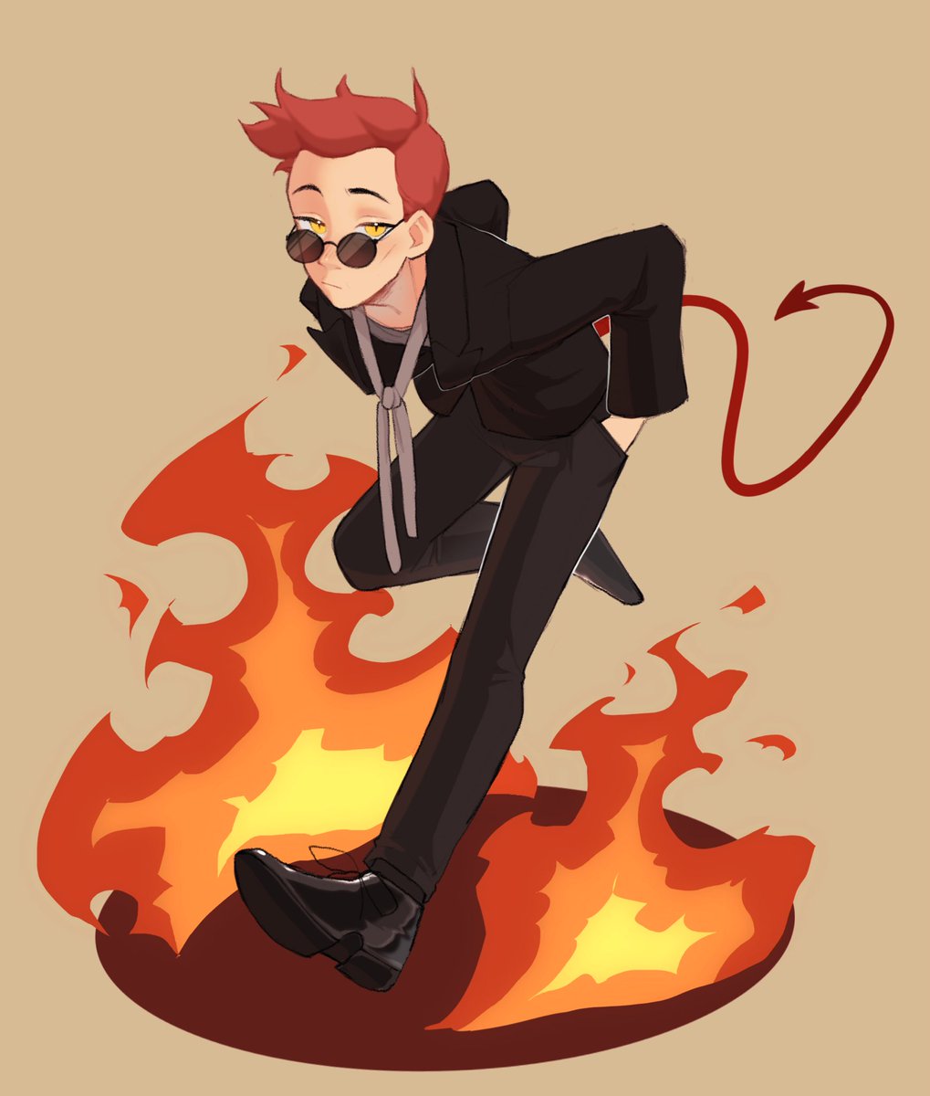 dree_yo's tweet photo. Un peu contente des flammes #Crowley #GoodOmens #GoodOmens2 #GoodOmensFanArt https://t.co/qVE46GaxiV