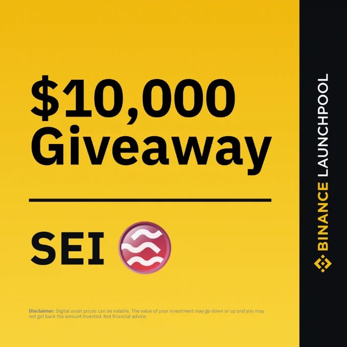 Mk_mosaddik's tweet photo. 💰$10,000 Giveaway💰

@SeiNetwork
 $SEI is live on #Binance Launchpool!

To enter:
🔸 Repost 
🔸 Follow 
@Binance
 &amp; 
@SeiNetwork

🔸 Stake #BNB, $TUSD, or $FDUSD in the #SEI Launchpool 
🔸 Complete the quiz below

➡️ https://t.co/y6VG79jVib https://t.co/QjCjBdfLZj