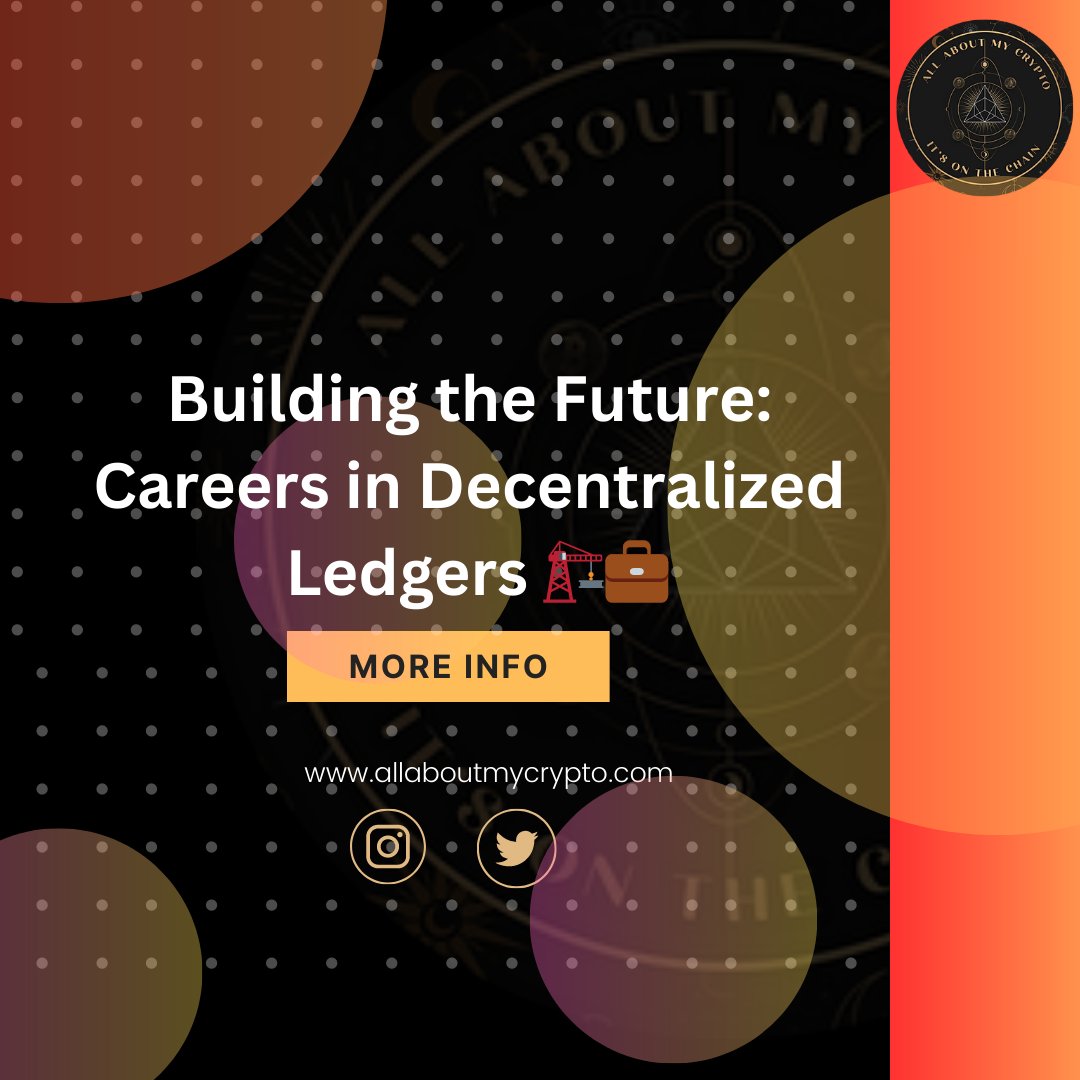 AllAboutMyCryp1's tweet image. 🛠️🚀 Are you curious about careers in blockchain and decentralized ledgers? Learn about exciting job opportunities, skill sets in demand, and how to enter this dynamic industry. #BlockchainCareers #DLTEducation #FutureOfWork