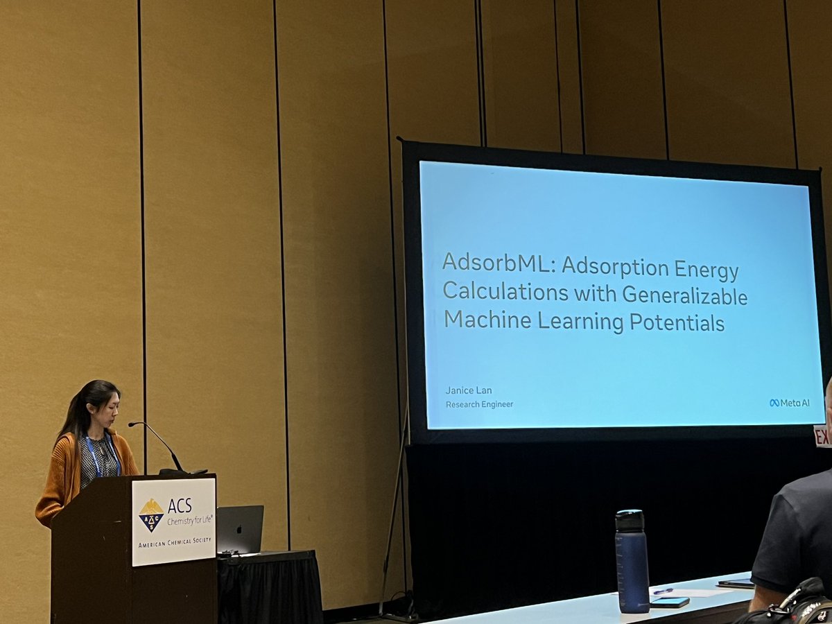 OpenCatalyst's tweet photo. Our team in action at #ACSFall23!
- @lanjanice’s talk on AdsorbML (https://t.co/LiU6zVjhv9)
- Larry Zitnick’s talk on eSCN (https://t.co/5eIW21FFmC) https://t.co/nr4Oe8k4TE