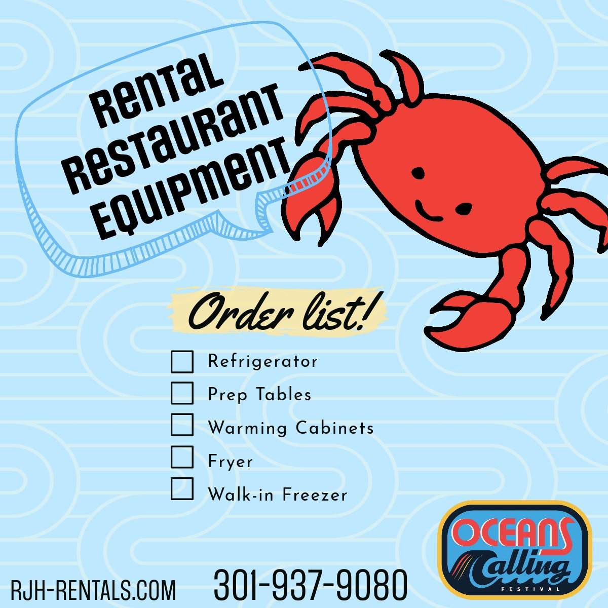 RJHRentals's tweet image. We’re planning on deploying a fleet of rental refrigeration &amp;amp; cooking equipment to support the awesome #OceanCalling Festival in Ocean City Sept 29-Oct 1.  Restaurants &amp;amp; Food Vendors - Book your rental equipment today for the Oceans Calling Festival 
@OceansCallingMD
