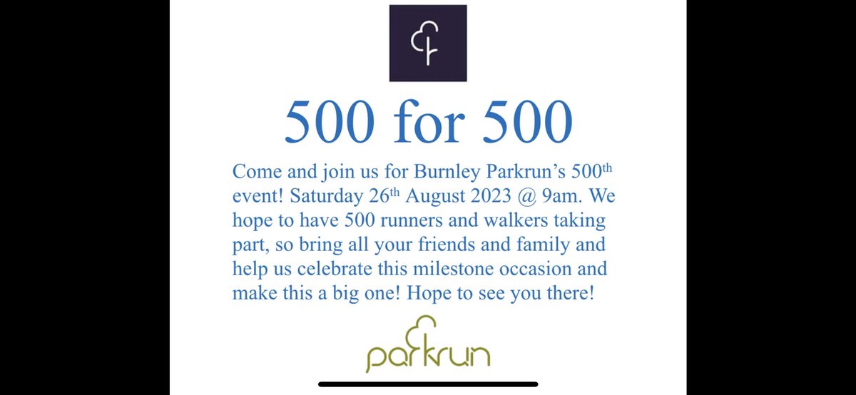 Burnley parkrun tweet media