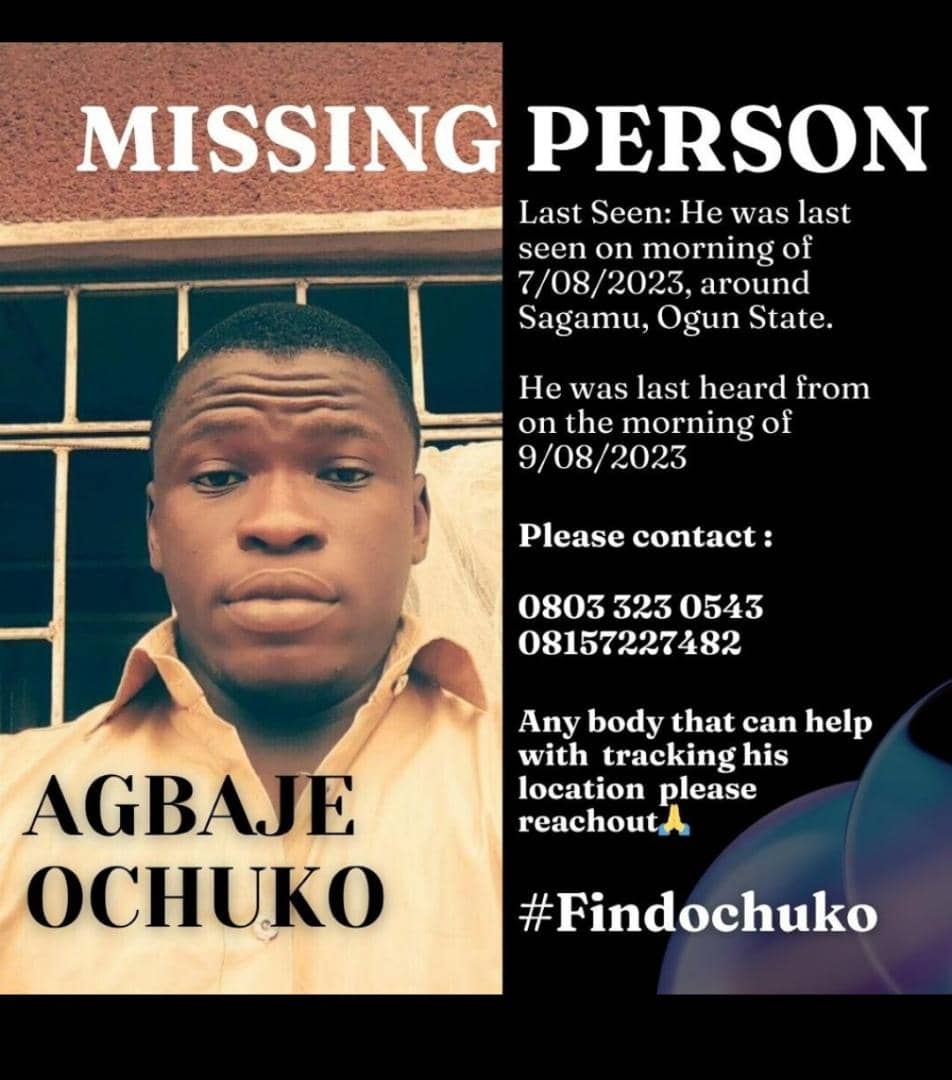 Kindly help RT to find this missing person.
