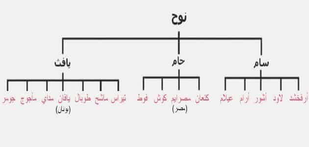 وكانوا 3 من الابناء (سام – حام – يافث).
وبعد ما ابوهم (نوح) توفاه الله
كل واحد منهم بدأ ينتشر فى الارض بنسله

وتوجه سام بن نوح : لمنطقة اسمها (الاحقاف)
وعاش فيها هو وابنه "عوص" ثم مات "سام" واستمر ابنه "عوص" فى نشر الدعوه بعده للعباده وخلف ولد سماه "إرم"