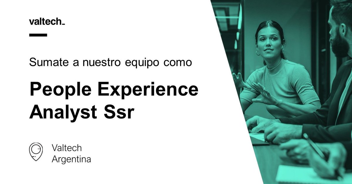 📢 En <a href="/ValtechLatam/">Valtech LATAM</a> buscamos People Experience Analyst SSr para nuestras oficinas en Argentina, que resida en CABA o GBA OEste.

🤔¿Inglés? Es un plus, pero no excluyente!
Conocé mas aca ---> bityl.co/JoTg
#people #HR #HumanResources #EmployeeExperience