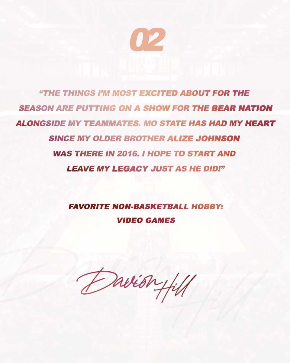 Introducing at #2, Davion Hill! Build your legacy
