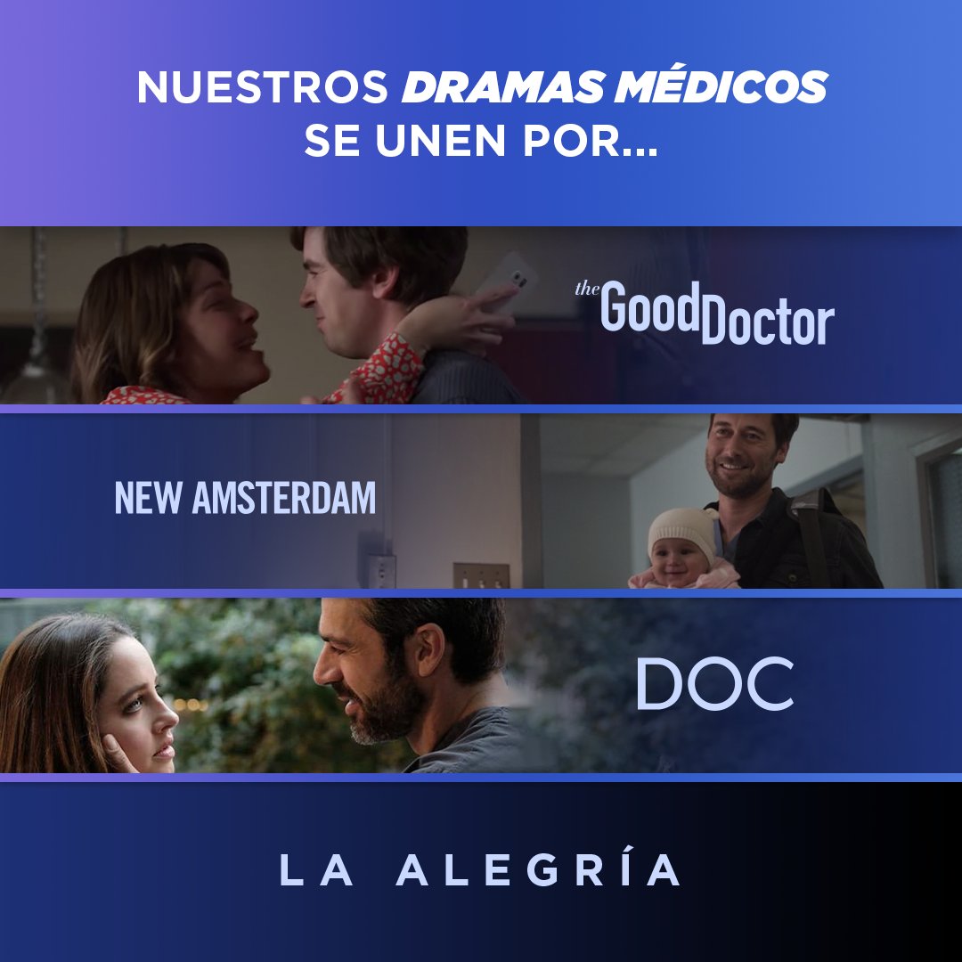 SonyChannelLA's tweet photo. Los pequeños y grandes momentos de felicidad en nuestros dramas médicos nos llenan el alma.  #TheGoodDoctorEnSonyChannel #NewAmsterdamEnSonyChannel #DOCenSonyChannel #Esencial 🌎 https://t.co/pHFib0xIf8
