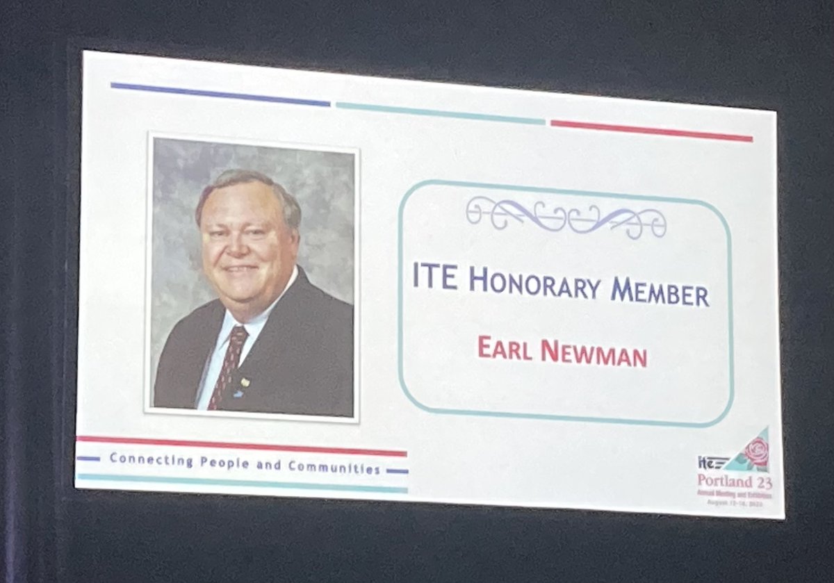 MovitePrez's tweet photo. Congratulations to MOVITE member Earl Newman on his induction as an ITE Honorary member.  Thank you for all of your contributions to the organization.  #ITEPortland https://t.co/glRm3qWCnv
