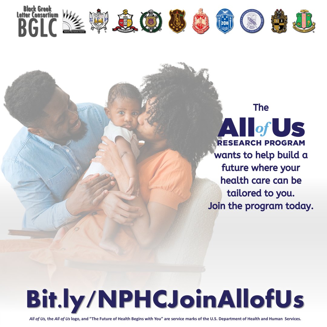 The All of Us Research Program wants to help build a future where your mental health care can be tailored to you. Learn more about the program today at bit.ly/NPHCJoinAllofUs #joinallofus #bglc #AKA1908 #medicalresearch #healthyfamily #healthyfuture