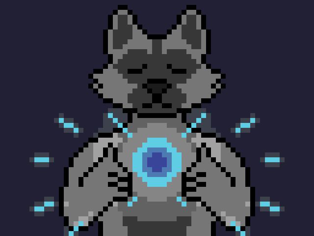 LunarSilverFox's tweet photo. A #charge technique for @Pixel_Dailies 
Energy, plasma, essence, anything in order to protect what you love. 
#pixel_dailies #pixelart #pixelartist  #furry https://t.co/BEQjKO2MK4