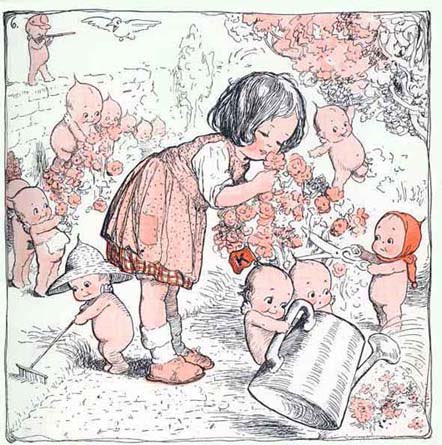 Rose O'Neill (1874-1944)

American cartoonist, illustrator, artist, and writer. She rose to fame for her creation of the popular comic strip characters, Kewpies, in 1909, and was also the first published female cartoonist in the United States. 