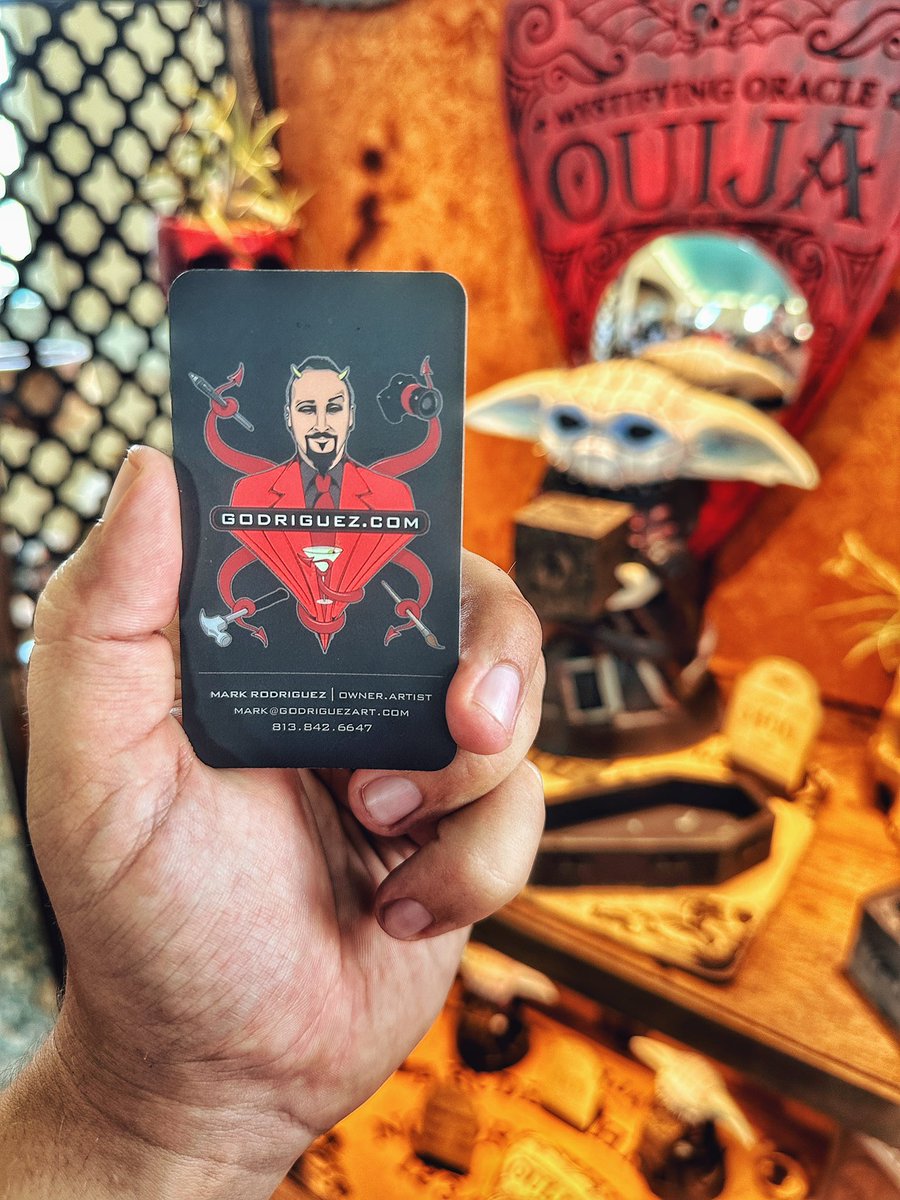 TuckBeck's tweet photo. Stopped by Godriguez. Got a free sticker. And fell in love with the Ouija Wall Mirror. Let’s get spooky!!! 👻
.
https://t.co/cRyZJ0fW7w
.
#HorrorCommunity #SpookySeason
#TabernacleofOddities #Halloween
#Tampa #Artwork #Art #Oddities
#Spooky #Artist #Godriguez 🖤 https://t.co/Sisg0w2q78