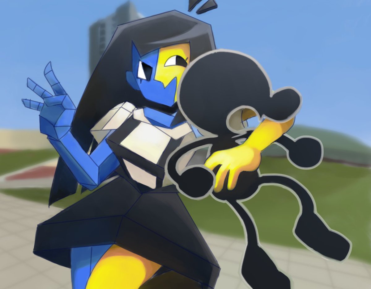 nyakka's tweet photo. i think ena joel g and mr game &amp; watch are besties and hang out on gm_construct https://t.co/7msIRgARrj