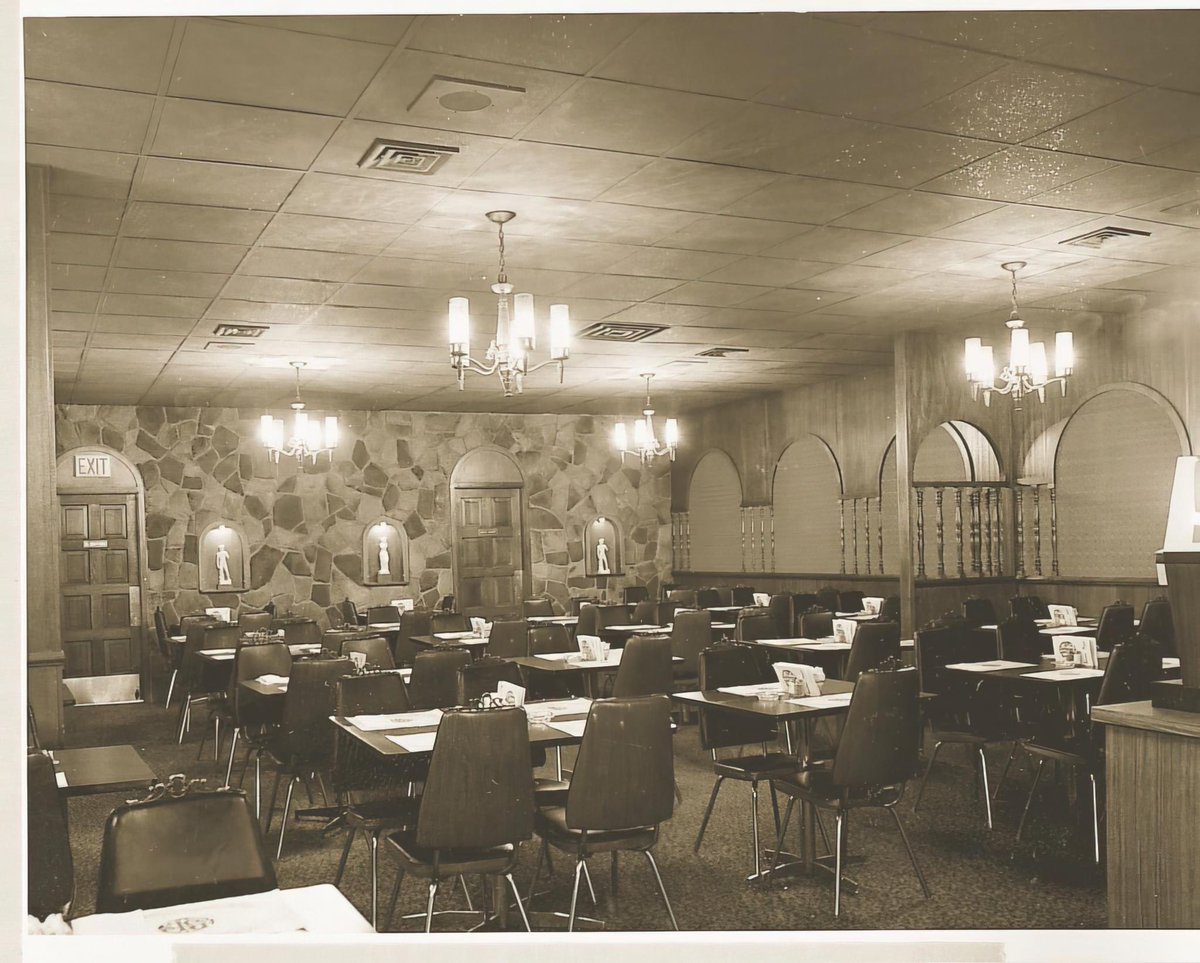 The original Boston Pizza and Spaghetti House in Edmonton, Alberta in the 1960s. Named after Bill Boston, a random neighbour living near the location.