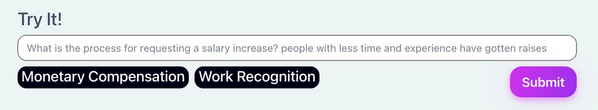 DeepTalkAI's tweet image. New pre-trained models to understand the Voice of the Employee 👩🧑
Effortlessly classify employee feedback in surveys, comments, emails, chats, etc. 🔥