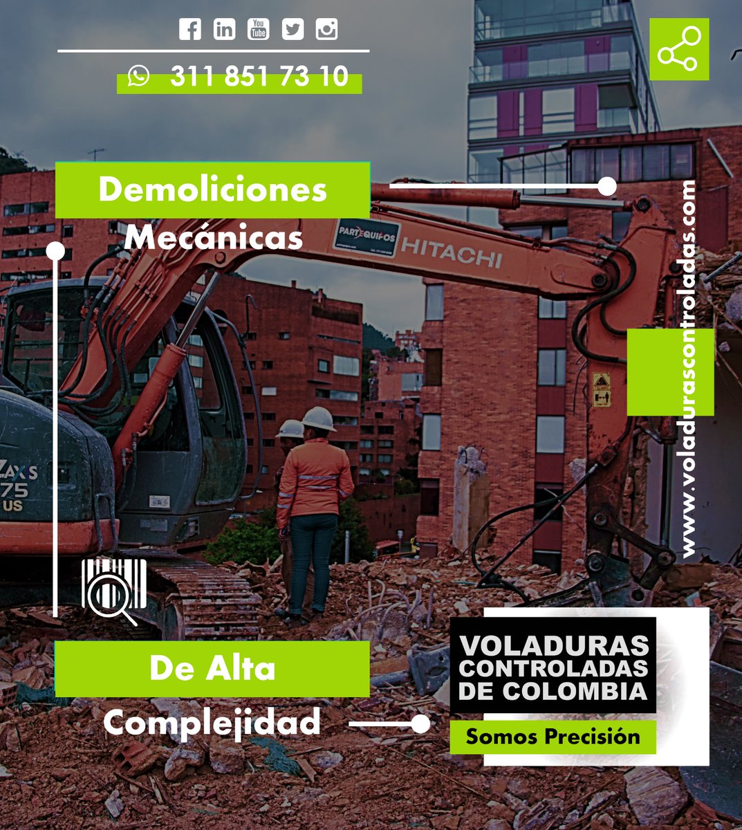 Voladuras_C's tweet photo. Desarrollamos Demoliciones Mecánicas con Altos Niveles de Complejidad #voladuras #demolition #demolicion #voladurascontroladas #explosivos https://t.co/4Yv8Goj0gL