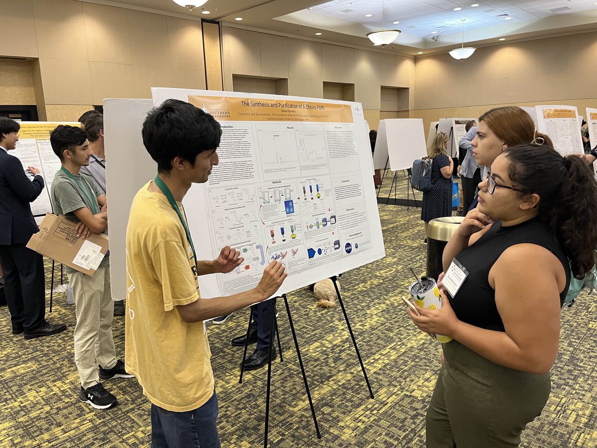 SongGuoUSM's tweet photo. 2023 USM Chem and Biochem REU students presented their poster in MS IDEA/EPSCoR conference. Excellent work accomplished in the summer. Part 1. https://t.co/UOQ1VtNWrR