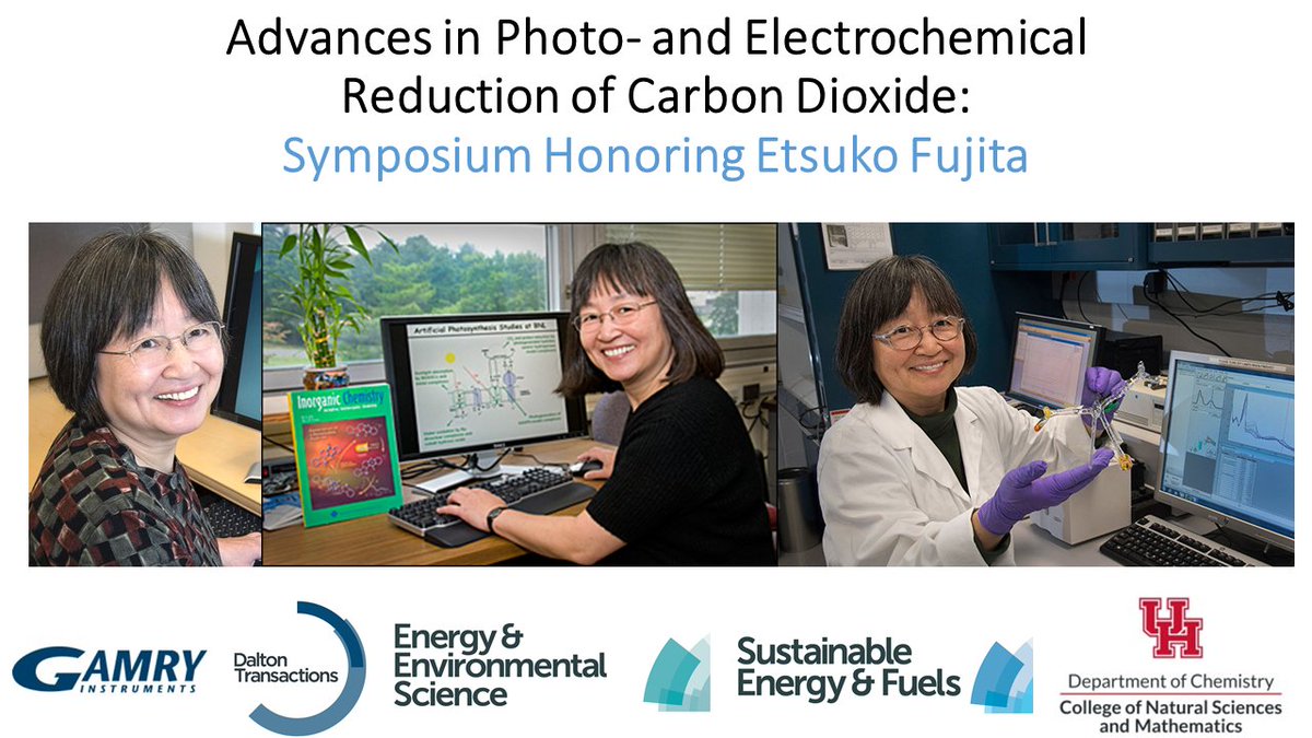 ACS attendees-- join us tomorrow (Tues.) in Room 153, South Bldg. for Advances in Photo- and Electrochemical Reduction of CO2, a symposium honoring Dr. Etsuko Fujita on the occasion of her retirement!
